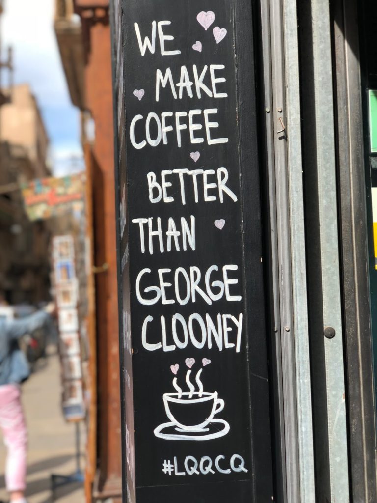 Sign placed outside Alsur Cafe