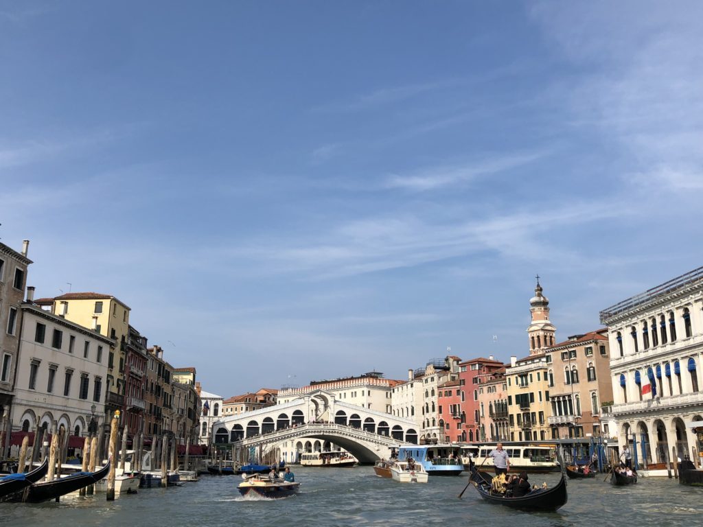 View of Venice from a boat