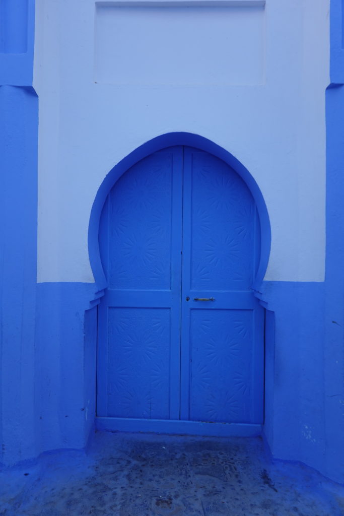Blue door and wall